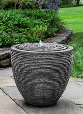 Photo of Campania Stone Ledge Fountain - Black Stone Ledge - Marquis Gardens